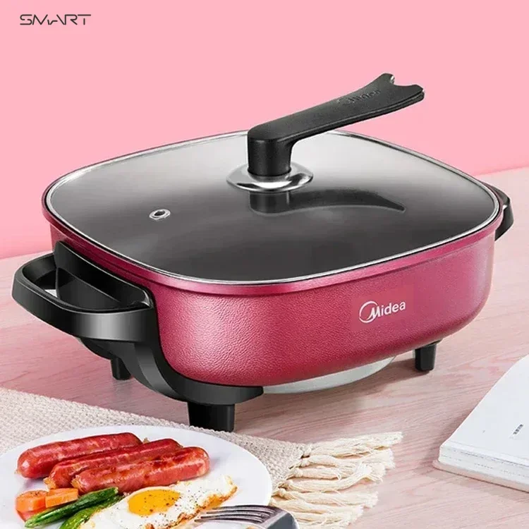 Electric hot pot household multifunctional electric frying pan high fire power high power electric cooking pot steamer