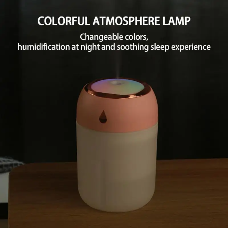 Electric 330ml Portable Mini Air Humidifier USB Ultrasonic Cool Mist Air Oil Diffuser Romantic Color LED Lamp Air Humidifier