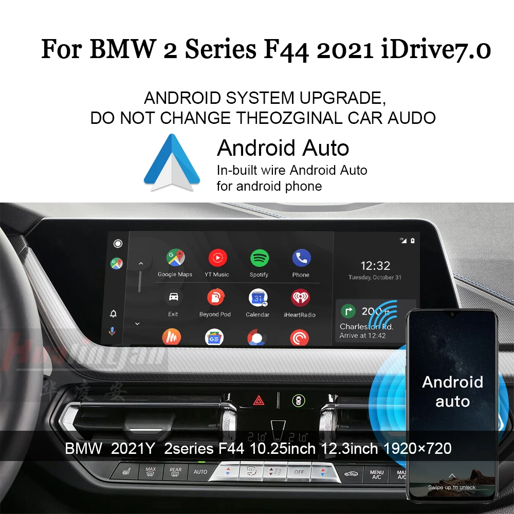 Hualingan 128G Apple CarPlay Android Auto for BMW 2-Series Gran Coupe F44 2021 with YouTube TikTok music