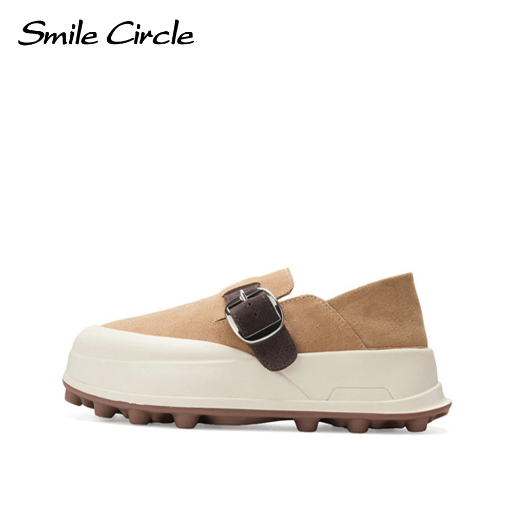 Smile Circle Casual Schoenen Mooie En Comfortabele Platte Platteauschoenen Mode Ronde-neus Dames Sneakers