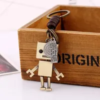 1pc Men Children Keyrings Cute Alloy Robot Keychain Creative Jewelry Keyrings Car Key Chains kids Adults Birthday Present 2025