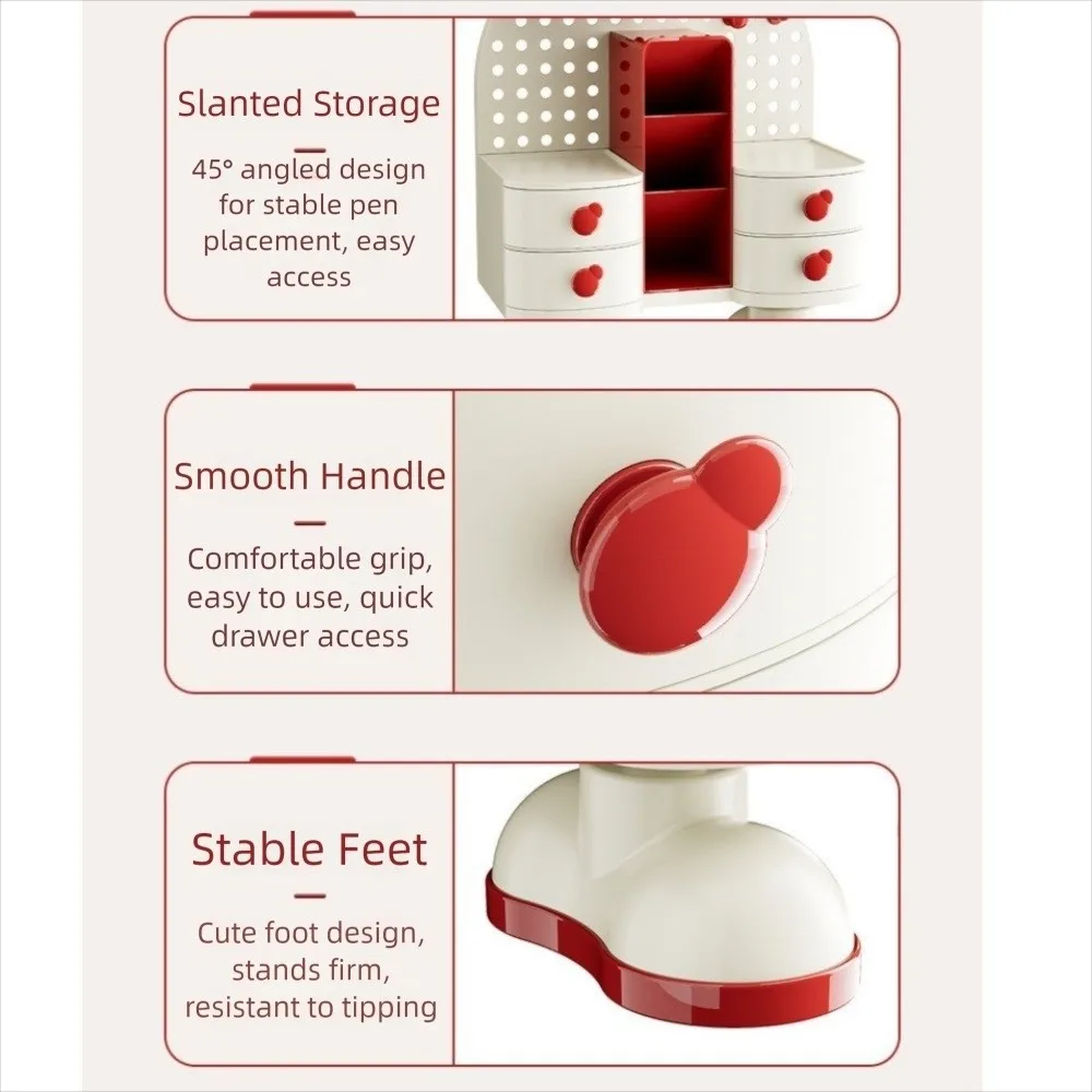 

Plastic Hole Board Storage Rack Large Capacity Drawer Style Desktop Stationery Storage Box Simple Vertical Student Pen Holder