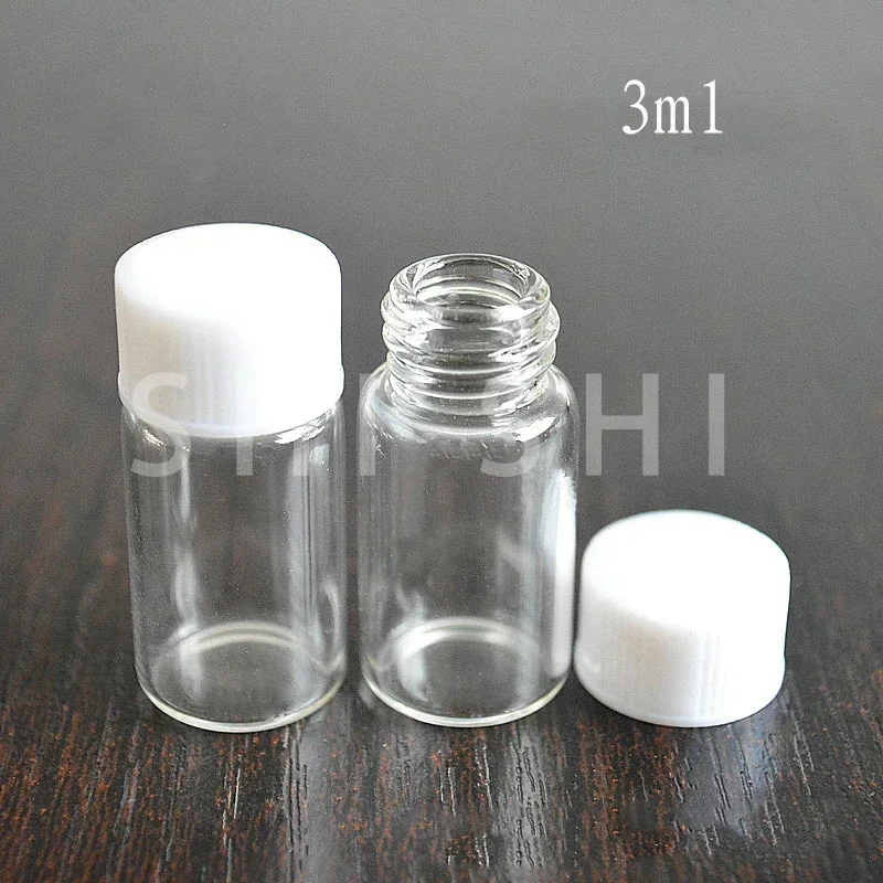 5/10 Pcs Clear Amber Glass Bottles Small Medicine Sample Vials Laboratory Powder Reagent Containers Screw Lids 2ml 3ml 5ml 10ml