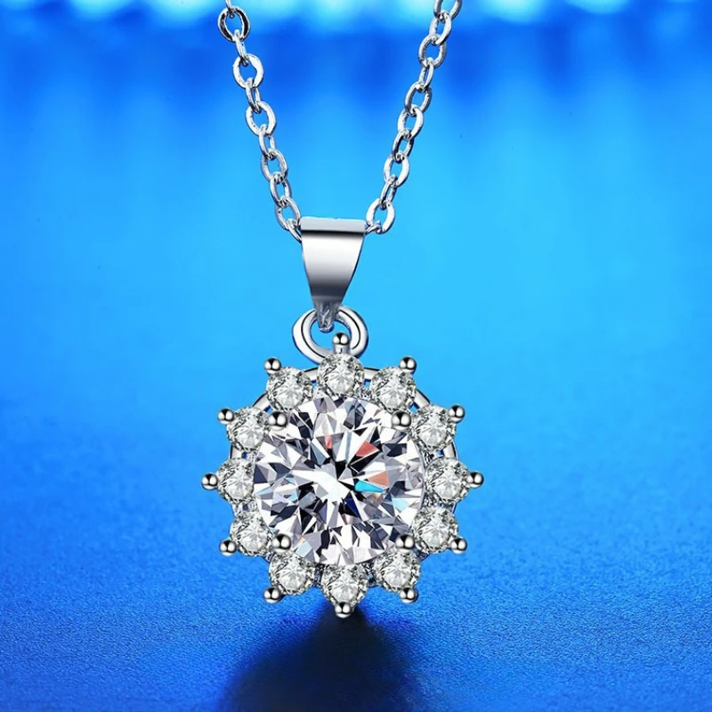 New 925 Silver Necklace Pendant 5A Zircon Top Quality Sterling-Silver Jewelry for Woman Wedding Sparkling Classic Party Gifts view 2