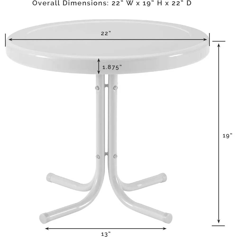 Griffith Retro Metal Outdoor Side Table, Tangerine