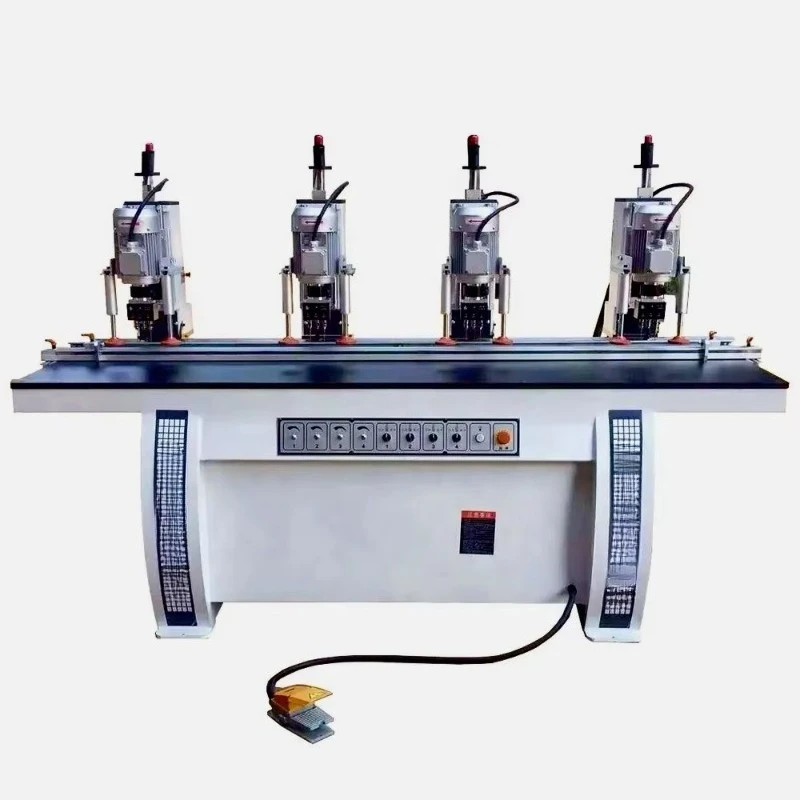 Four Head High Precision Automatic Wood Hinge Hole Drilling Machine