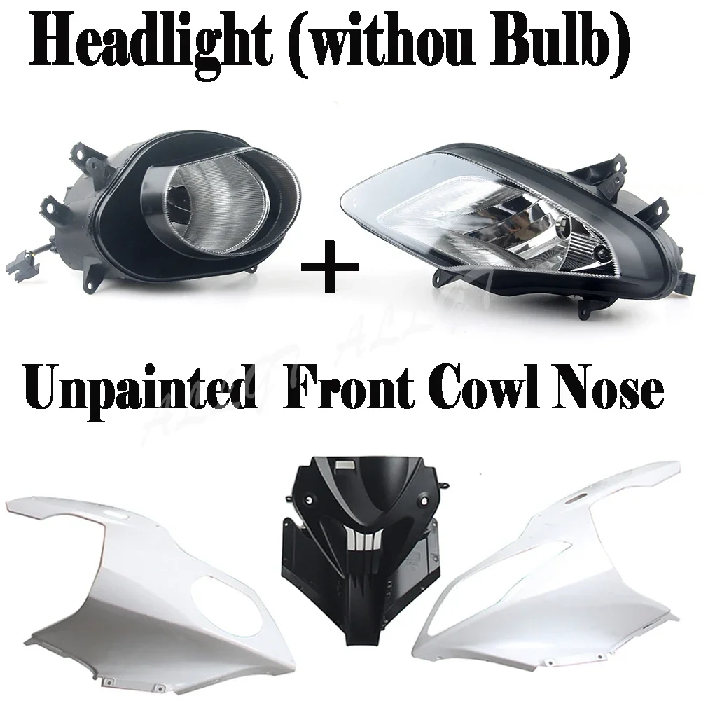 Motorcycle Headlight Lamp Assembly Unpainted Upper Front Cowl Nose Fairing Kit For BMW S1000RR 2009 2010 2011 2012 2013 2014