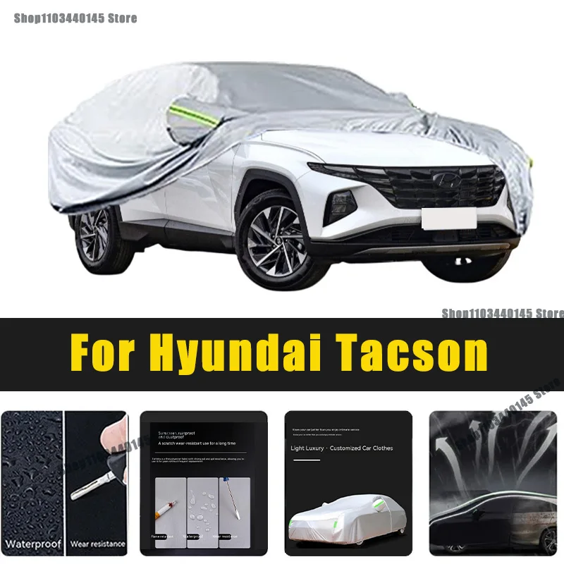 

Full Car Covers Outdoor Sun UV Protection Dust Rain Snow Oxford cover Protective For Hyundai Tacson Accessories