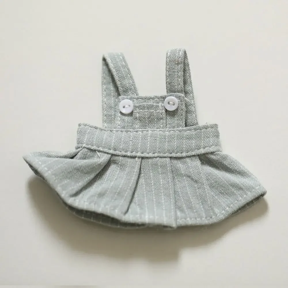 Jupe à bretelles en denim à la mode pour poupées de 12cm, vêtements décontractés, vêtements de bricolage, accessoires de jouets, ob11 beurre