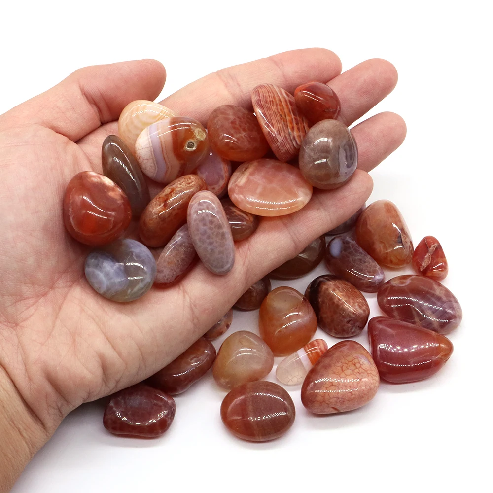 Natural Fire Agate Crystal Gravel Polished Stones Mineral Specimen Healing Reiki Fish Tank Flower Pot Decoration Wholesale