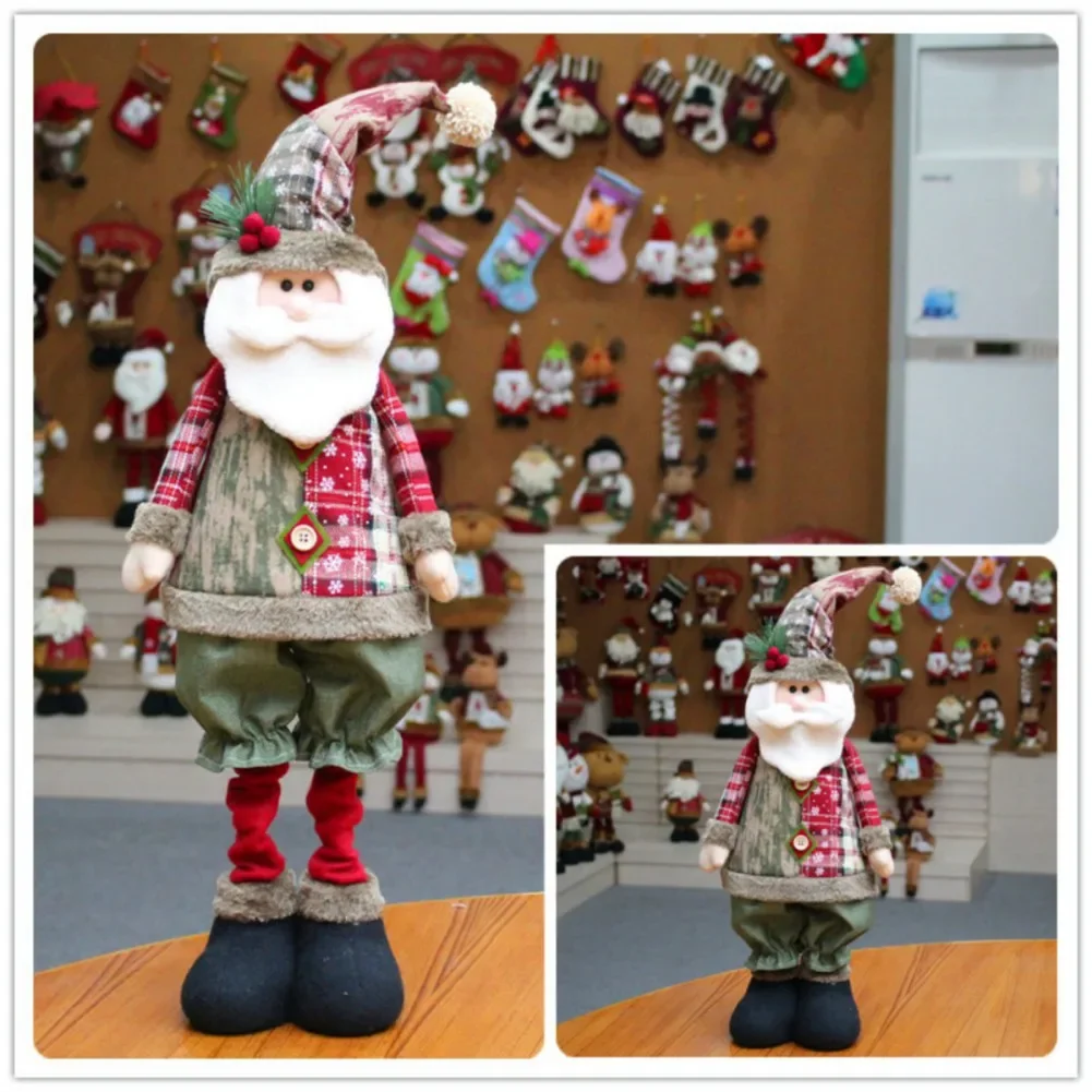 1pcs 76cm Extendable Dwarf Plush Toy With Retractable Spring Legs Pp Cotton Long-Legged Dwarf Christmas Home Ornament