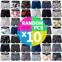 1/4/10 Pieces Men's Random Fashion Print Sexy Boyshort Europe And The United States size Comfortable Breathable Underwear Shorts