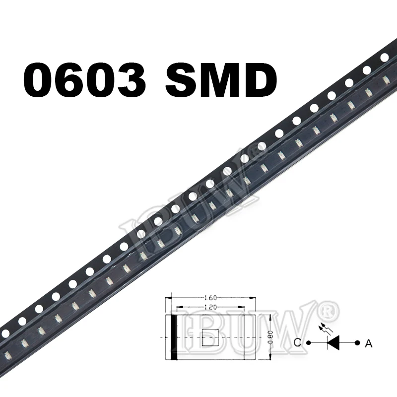 Diode électroluminescente LED SMD, rouge, jaune, vert, blanc, bleu, 100 pièces, 0402, 0603, 0805, 1206, 1210, 3528, 5050, 5730