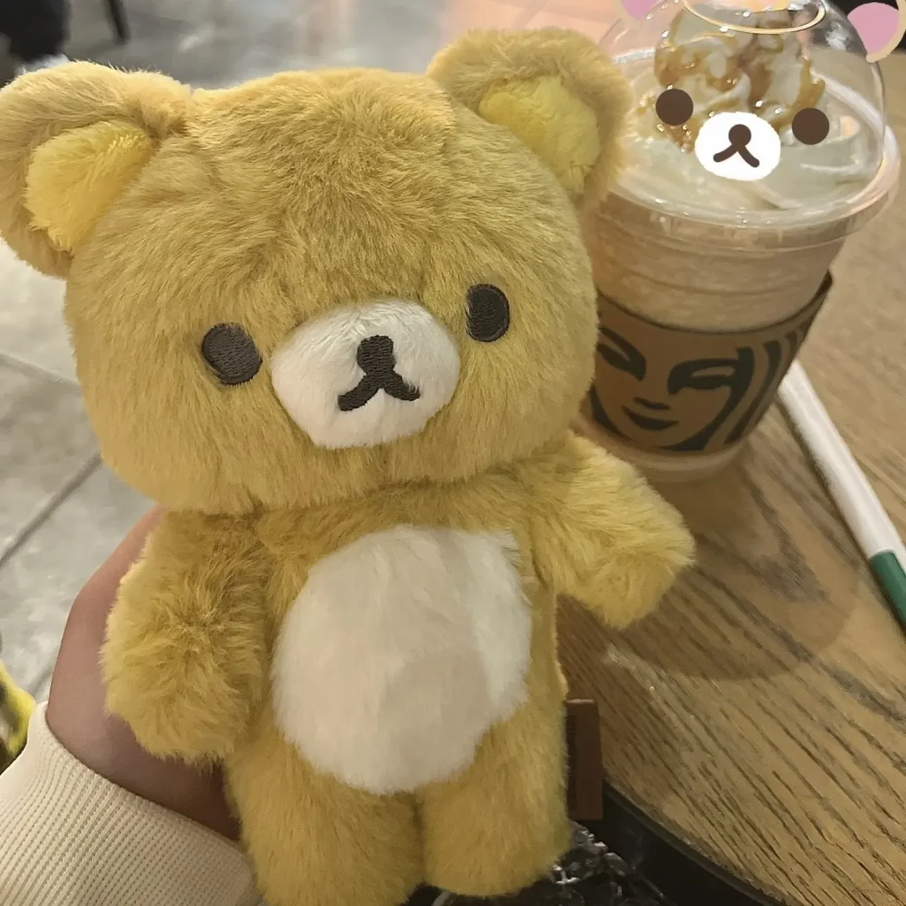 Muñeca encantadora de 20cm Rilakkuma, peluches de Korilakkuma, muñecos de oso blanco marrón de Anime, lindos regalos de cumpleaños para niña