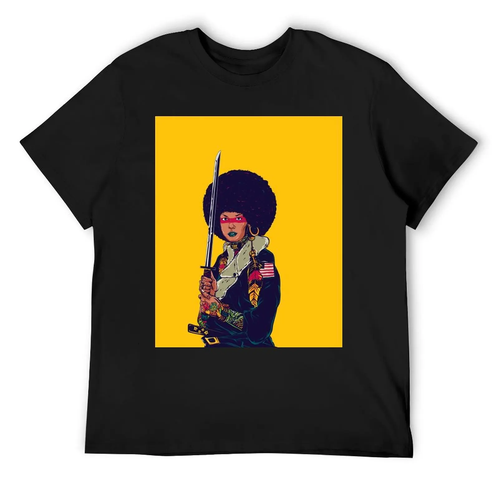 

afro girl with samurai T-Shirt sublime boys whites boys animal print men clothings