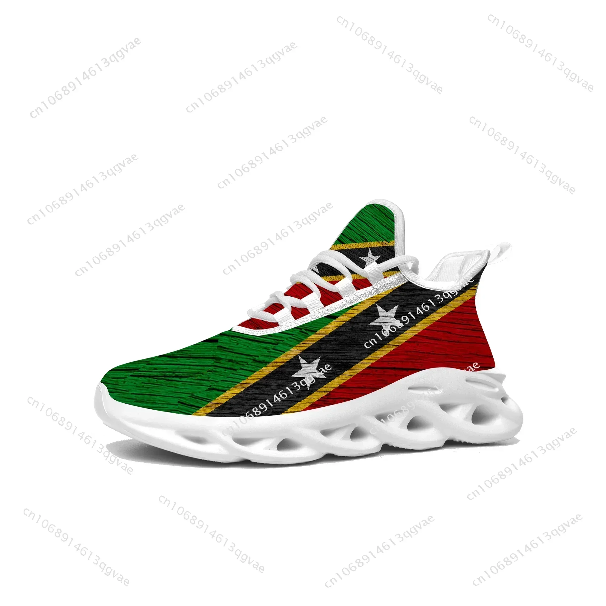 St Kitts and Nevis Flag Flats Sneakers Mens Womens Sports Running Sneaker Lace Up Mesh Footwear Tailor-made Shoe