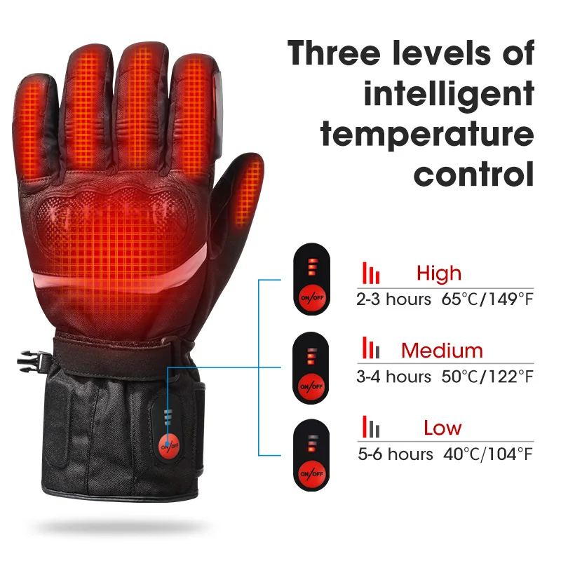 SAVIOR Heated Motorcycle Gloves Winter Waterproof Touchscreen Motorcycle Gloves With Rechargeable Battery Gloves For Snowmobile