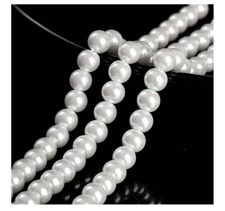 7A Hochwertige Glas-Imitationsperlen-Muschelperle, runde lose Zwischenperle für DIY-Armbänder, Ohrringe, Halsketten und Schmuckherstellung. – Detail 5