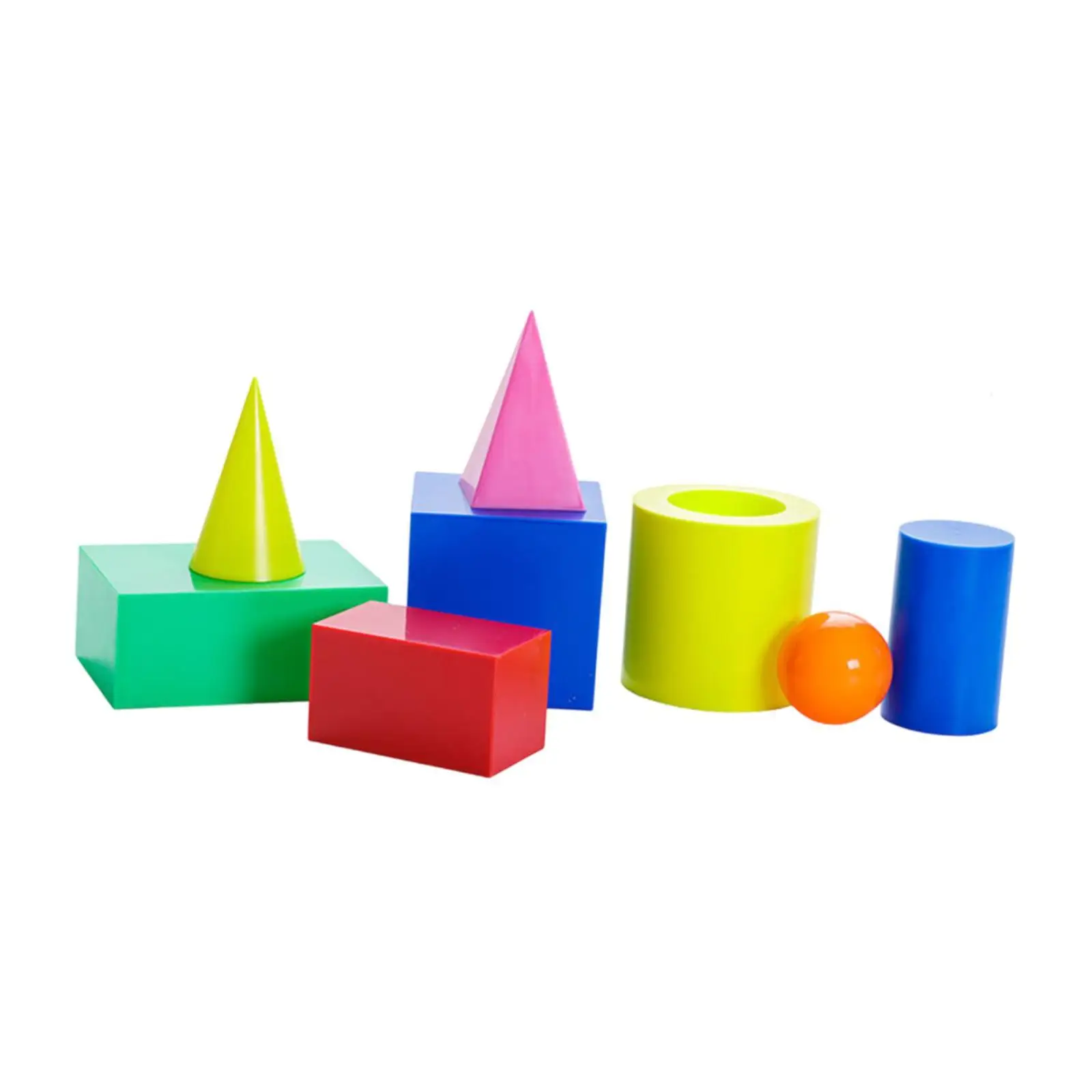 Geometric Solids Math Toys Classroom Manipulatives for Kids Geometric Shapes Pattern Blocks Solid for Preschool Elementary