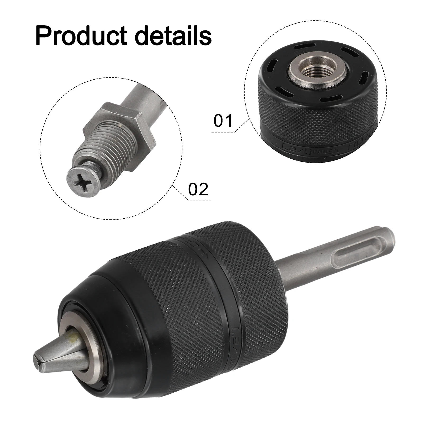 Keyless Drill Chuck Featuring For SDS Plus Shank 2-13mm 1/2-20UNF for Effortless Replacement in Drills and Cordless Tools