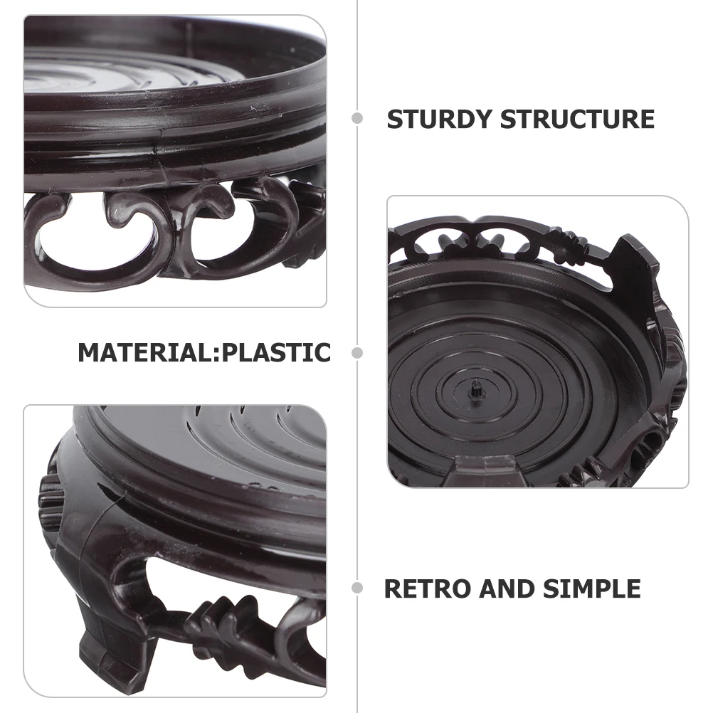

4 Pcs Flower Pot Base Bonsai Holder Vintage Plastic Plant Stand Sturdy Display Rack for Indoor Garden Decor Vase Statue