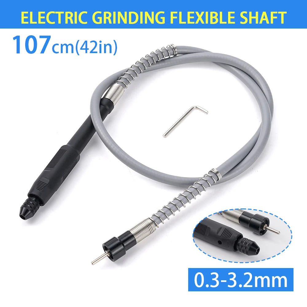 Extensor de amoladora de eje Flexible suave de 107cm con mango de mandril de taladro de 0,3-3,2mm para accesorios de amoladora de herramientas rotativas Dremel Power