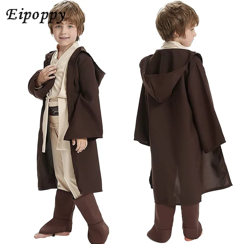 Star Wars Cosplay Costume Kids Jedi Warrior Cosplay Hooded Cloak Clothing Suit Halloween Party Costumes for Child