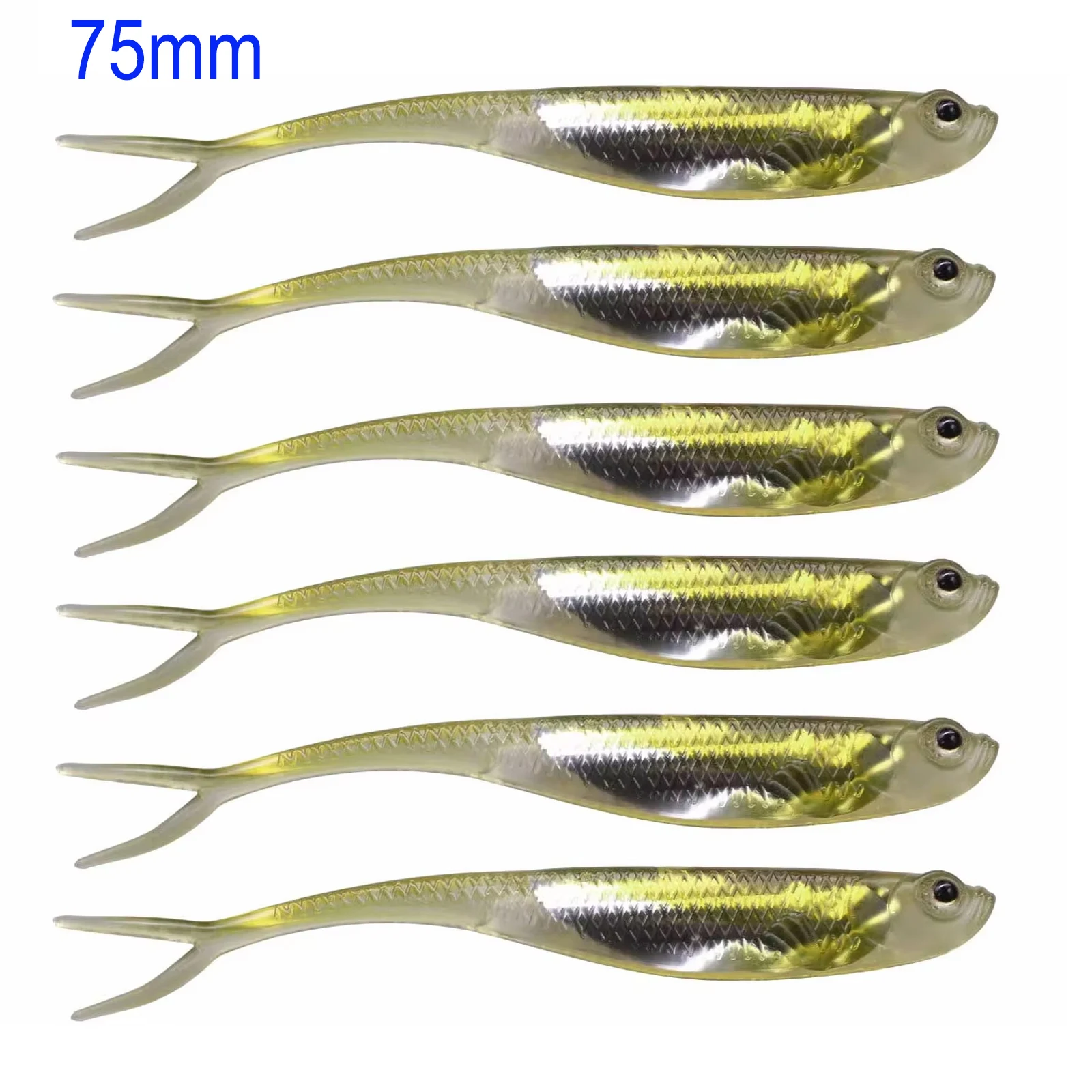 12pcs Soft Bait 75mm 1.8g Jerk Shad Soft Swimbait Lures Freshwater Silicone Artificial Soft Baits For Carp Trout Bass Fishing