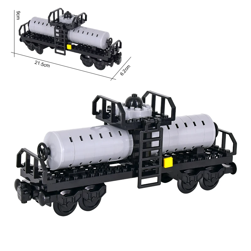 

Creative Expert Ideas City Oil Tank Truck Carriage Car Train MOC Railway Express Bricks Building Blocks Toys For Children Gifts