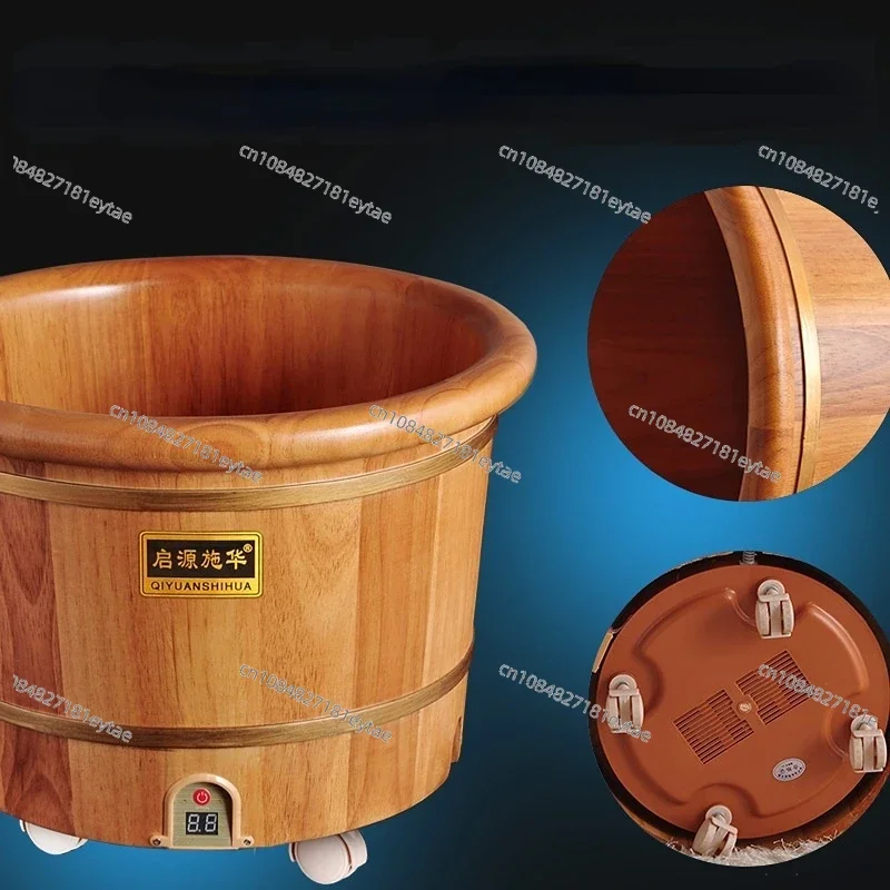 Foot Bath Barrel Wooden Household Electric Heating Thermostatic Foot Bath Barrel Automatic Deep Barrel Artifact