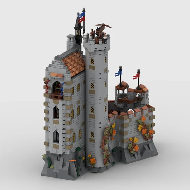 Fortezza medievale modello Moc Building Bricks Dragon slayers Castle Technology blocchi modulari regalo giocattolo di natale Set fai da te assemblaggio