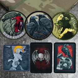 Night Vision Skull Crow Warrior Morale Badge Military Wolf in Sheep's Clothing Print Tactical Hook&Loop Patch Backpack Stickers