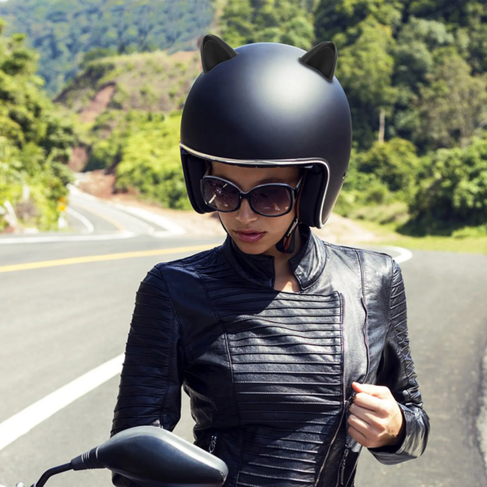

1 set Decorative Cat Ears Cute Accessory For Women Motorcycle Decoration Kitten Ear Topper Scooter Accessories
