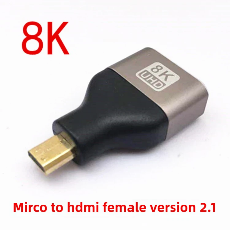 HDMI Adapter Mini Micro to HDMI 8K 60Hz 4K 144Hz Male to Female Converter for Camera Laptop PS5 Xbox Switch Monitor TV Projector