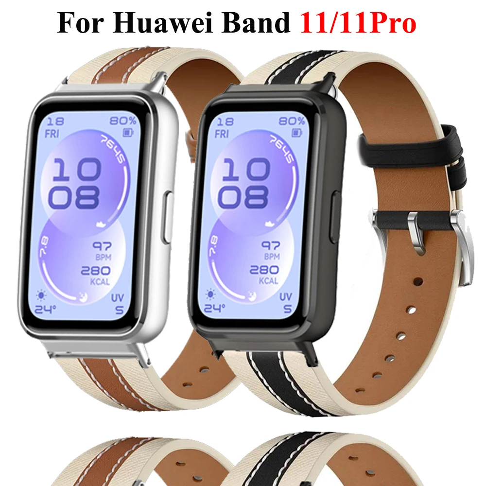 Lederarmband für Huawei Band 11/11Pro Band Zubehör Smart Watch Armband Ersatzarmband für Huawei Band 11Pro Correa