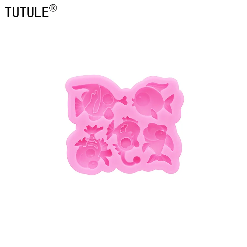 لتقوم بها بنفسك الأسماك الصغيرة الوجه الحلوى كعكة بالشيكولاتة قالب من السيليكون ثلاثية الأبعاد قطرة السمك الغراء مجوهرات اكسسوارات راتنجات الايبوكسي الطين قوالب السيليكون #6