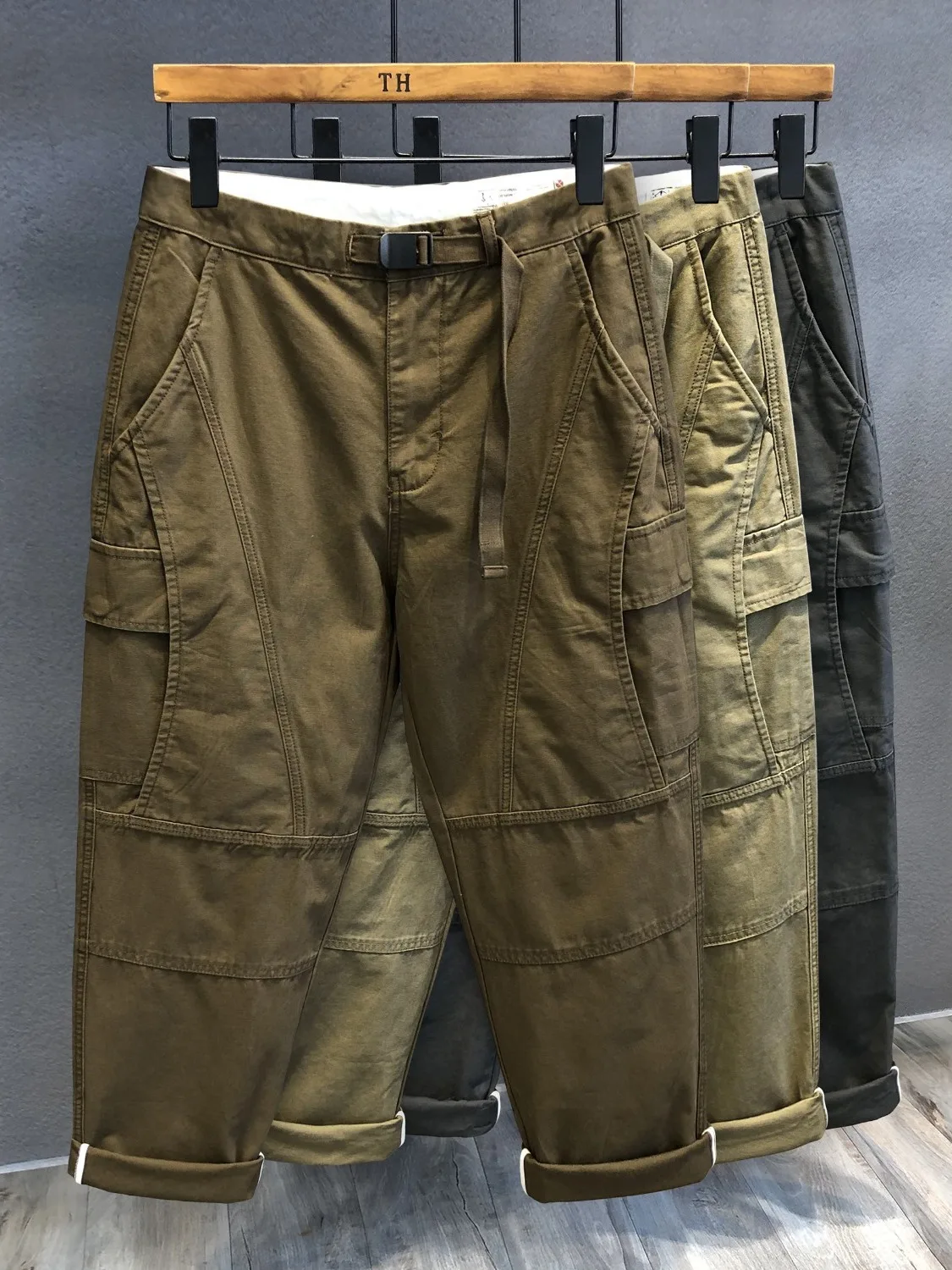 Lässige Herren-Arbeitshose aus Baumwolle mit geradem Bein, verschleißfest, lockere Passform, amerikanischer Retro-Stil, Frühling und Herbst, neue Ankunft