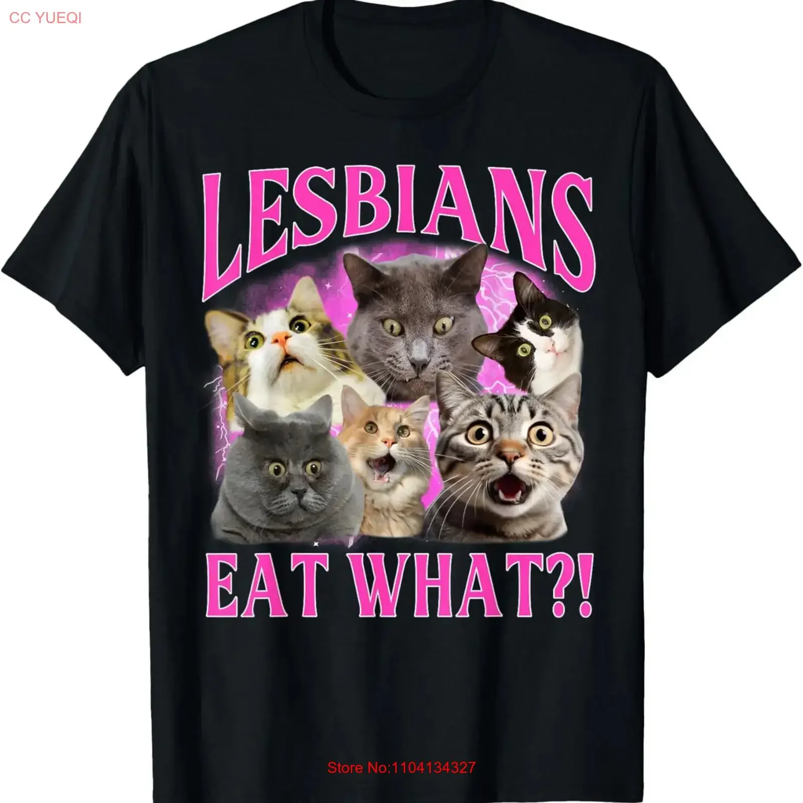 Lesbians Eat What Funny Cat Gay Pride LGBTQ Pun T Shirt Vibe for Adults S 4XL vintage Washed Slightly Comfortable Soft