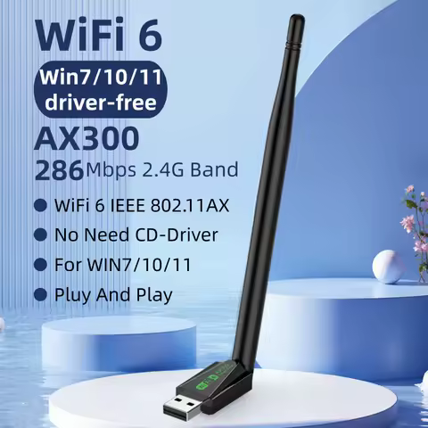 AX300 WIFI6 USB Wireless Adapter 2.4Hz Encryption Dongle Receiver Driver Free 802.11AX Network Card for Win7/10/11 PC/Laptop
