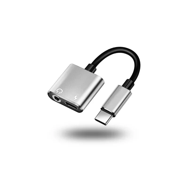 USB نوع C إلى 3.5 مللي متر سماعة جاك محول ، كابل الصوت ، الخائن ، محول لسامسونج ، LG ، شاومي ، الهواتف الذكية ، 2 في 1