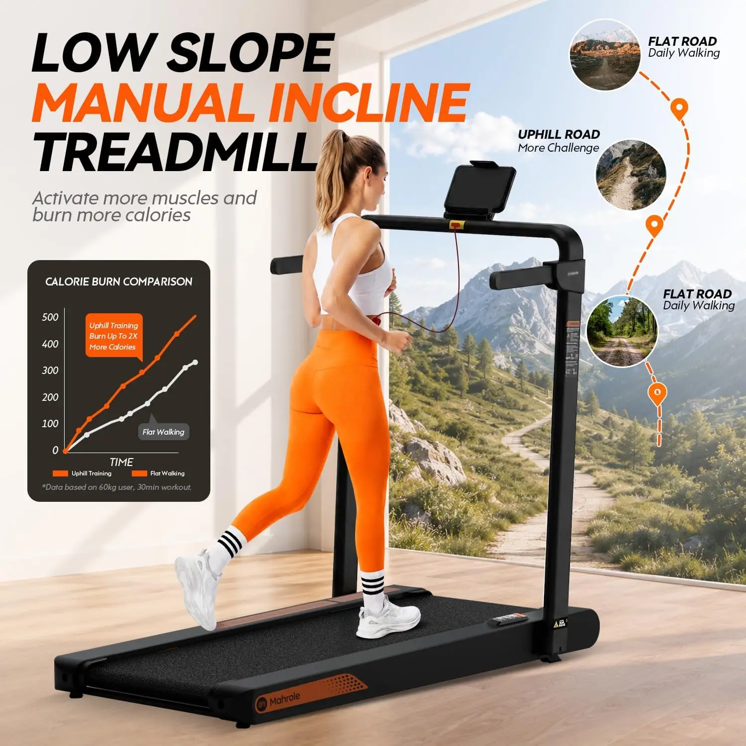 Walking Pad with Vibration Plate and Handle Bar,Foldable Treadmill | Walking Vibration Pad,4 in 1,Under Desk Treadmill for Home,