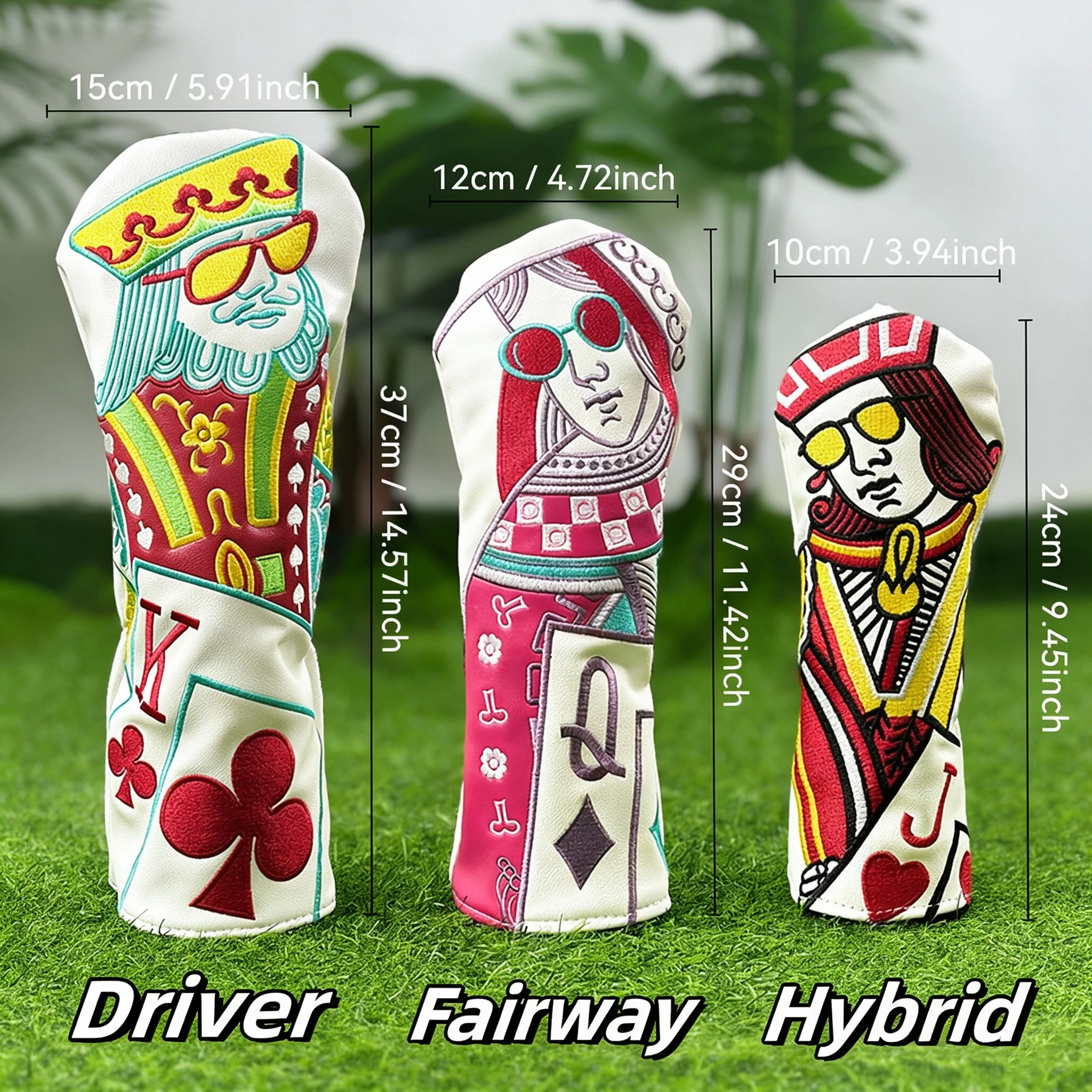 1PC/3PCS Embroidered Golf Club Head Covers For Hybrid Driver Fairway Wood Covers, Golf Club Putter Head Covers image 6