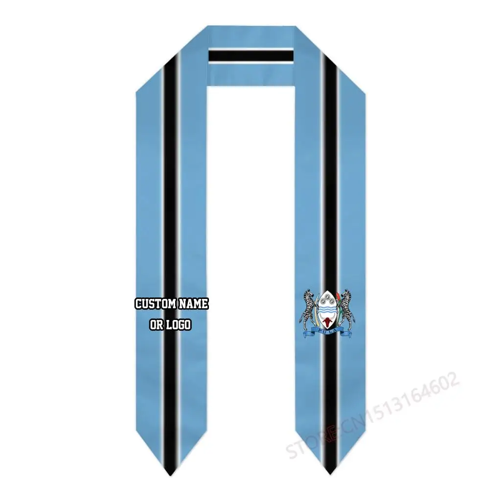 

Custom Name Or Logo Botswana Flag Scarf Graduation Stole Sash International Study Abroad Class of 2023 Shawl