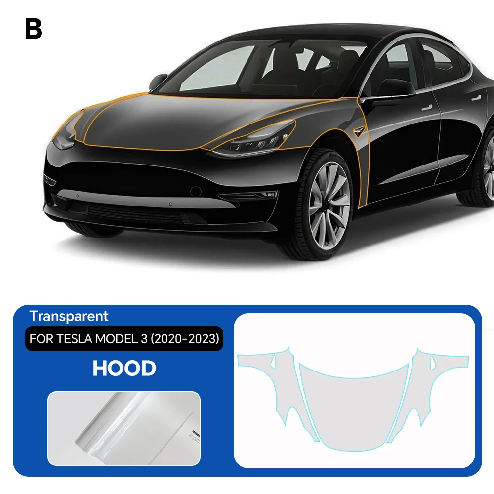 

For Tesla Model 3 2020-2023 Matte And Clear Bra Pre-cut PPF Kit TPU Paint Protection Film Self-Healing Anti-Scratch Resistant