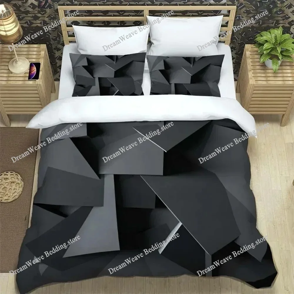 

Abstract Modern Geometric Minimalist Style Duvet Cover Pillow Case Bedding Set Quilt Cover Double Bed Home Textile Luxury Gift