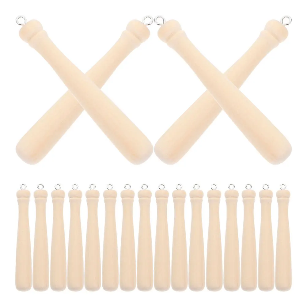 55Pcs Baseball Bat Charm Mini Wooden Baseball Bat Pendant DIY Craft Accessories Jewelry Making Keychains Bracelets Necklaces