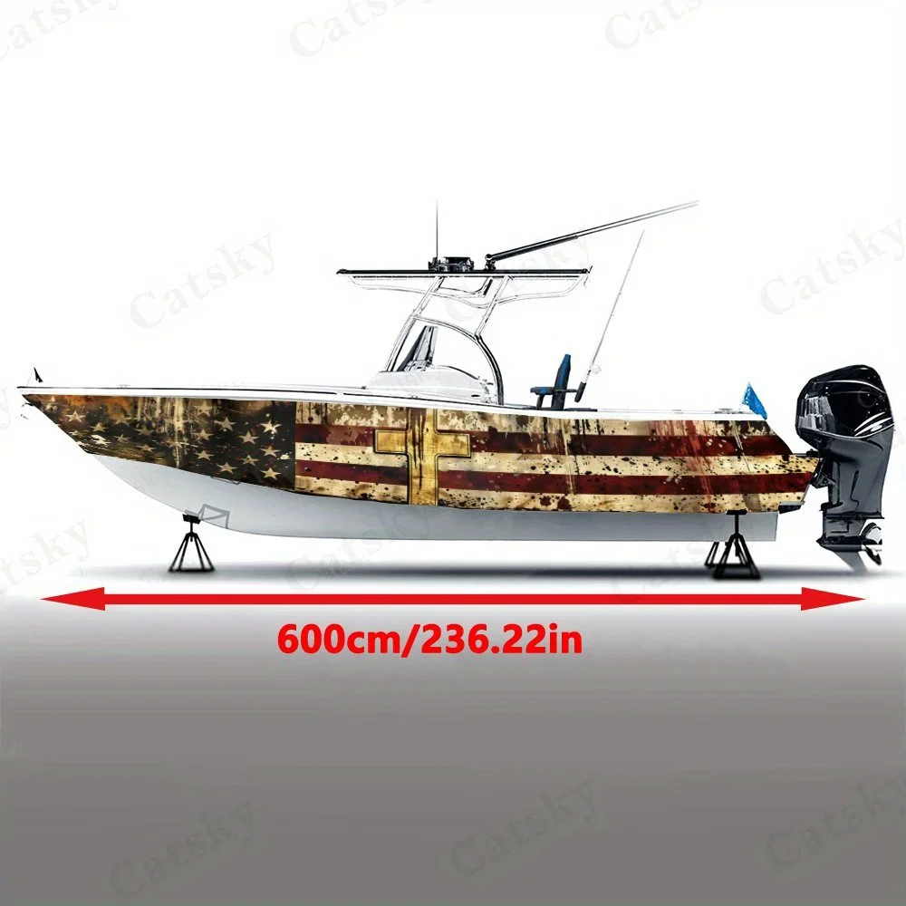Vintage Cross Boat sticker vinyl ship pontoon deck Boat fishing decorative pontoon boats decal