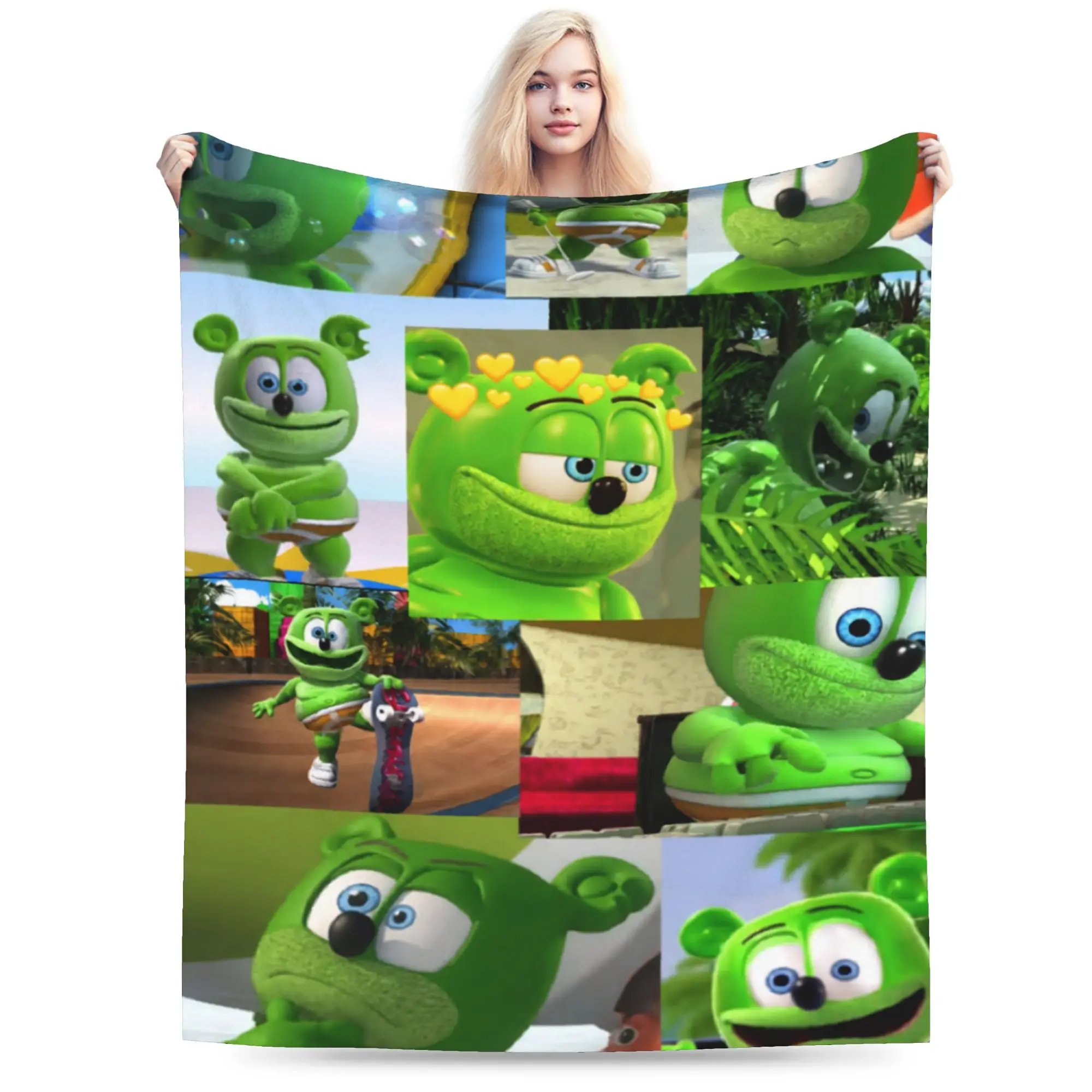  Gummibars bear Blanket Warm Cozy Fluffy  Throw Blankets for Couch 50x60 Inch Multiple Sizes Bedspreads