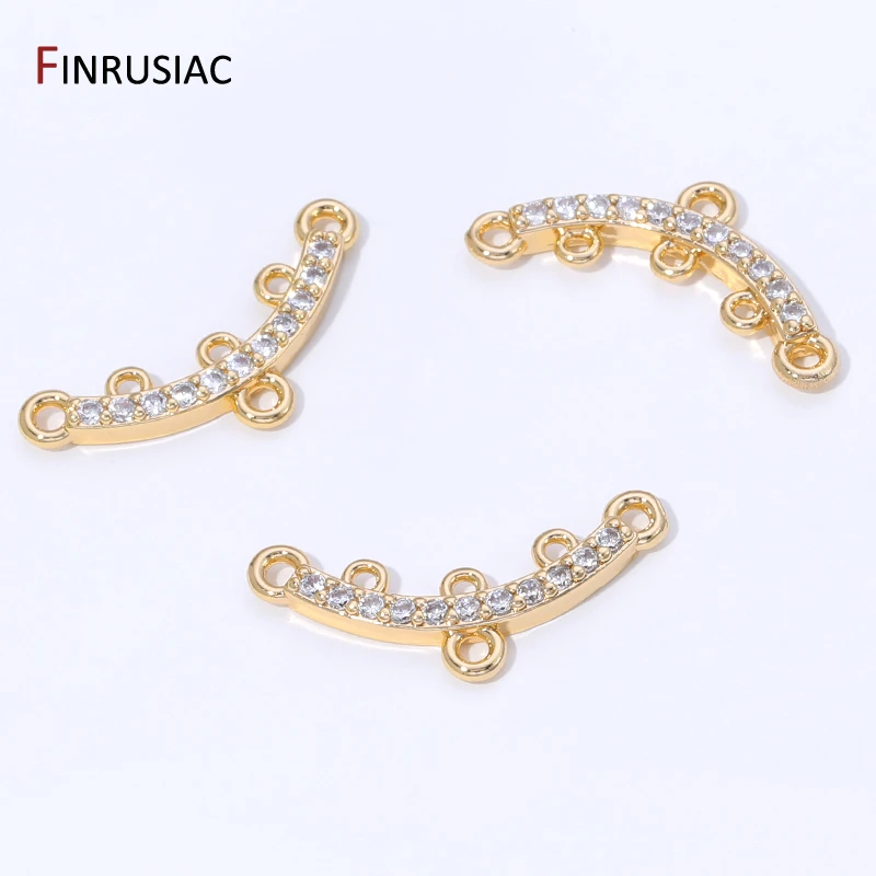 14K Gold Plated Brass Zircon Multi Strand Connector for Jewelry, Connector for Bracelets Making Findings, DIY Accessories view 3