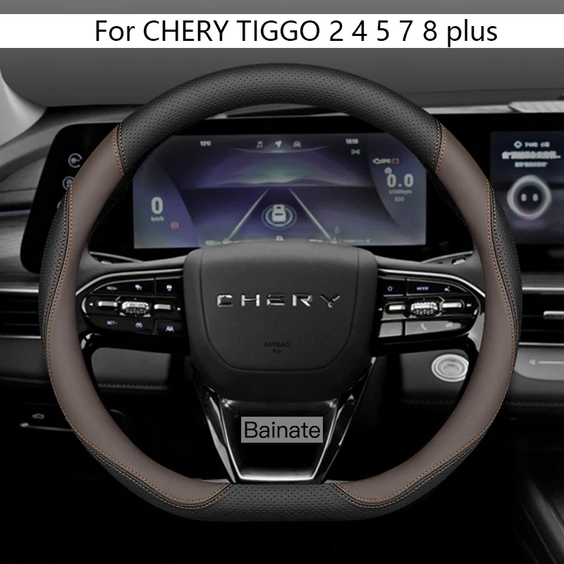 Pokrowiec na kierownicę samochodową ze skóry PU, do CHERY TIGGO 2 5 4 TIGGO7 PRO TIGGO8 Plus 9 ARRIZO 6 8, oddychające, antypoślizgowe akcesoria